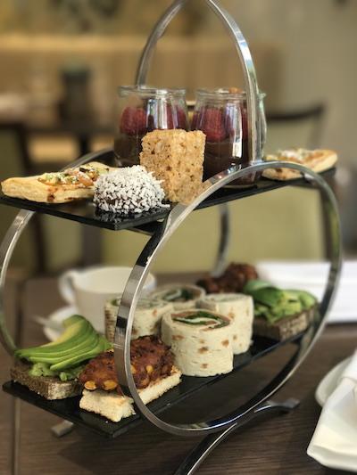 Vegan afternoon tea at Careys Manor Hotel New Forest