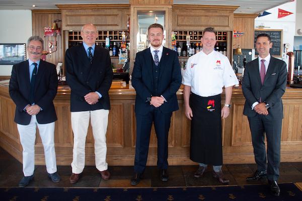 John Tudor and Roger Garlick from RLymYC with Joe Evans, Nick Hebditch and Mark Mosimann